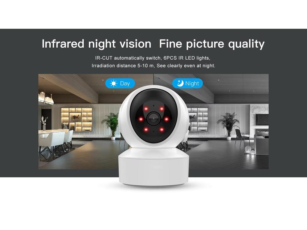 PTZ Wireless Indoor 5MP Security Camera with Two-Way Audio and 3MP/5MP Options
