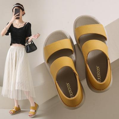 Verano Nuevas Sandalias Planas de Suela Blanda Moda Dos Formas de Usar Tacón Paquete Trasero Romanas Playa Sandalias Femeninas