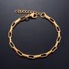 Chic Rectangula Stainless Steel Long Square Box Chain Bracelet for Women Girl Anklet Link Foot Wrist Geometric Metal Jewelry