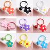 Flower Keychain Bell Charm Miniature Key Ring for Bags and Keys Multiple Candy Color Floral Pendant Keyring Accessory