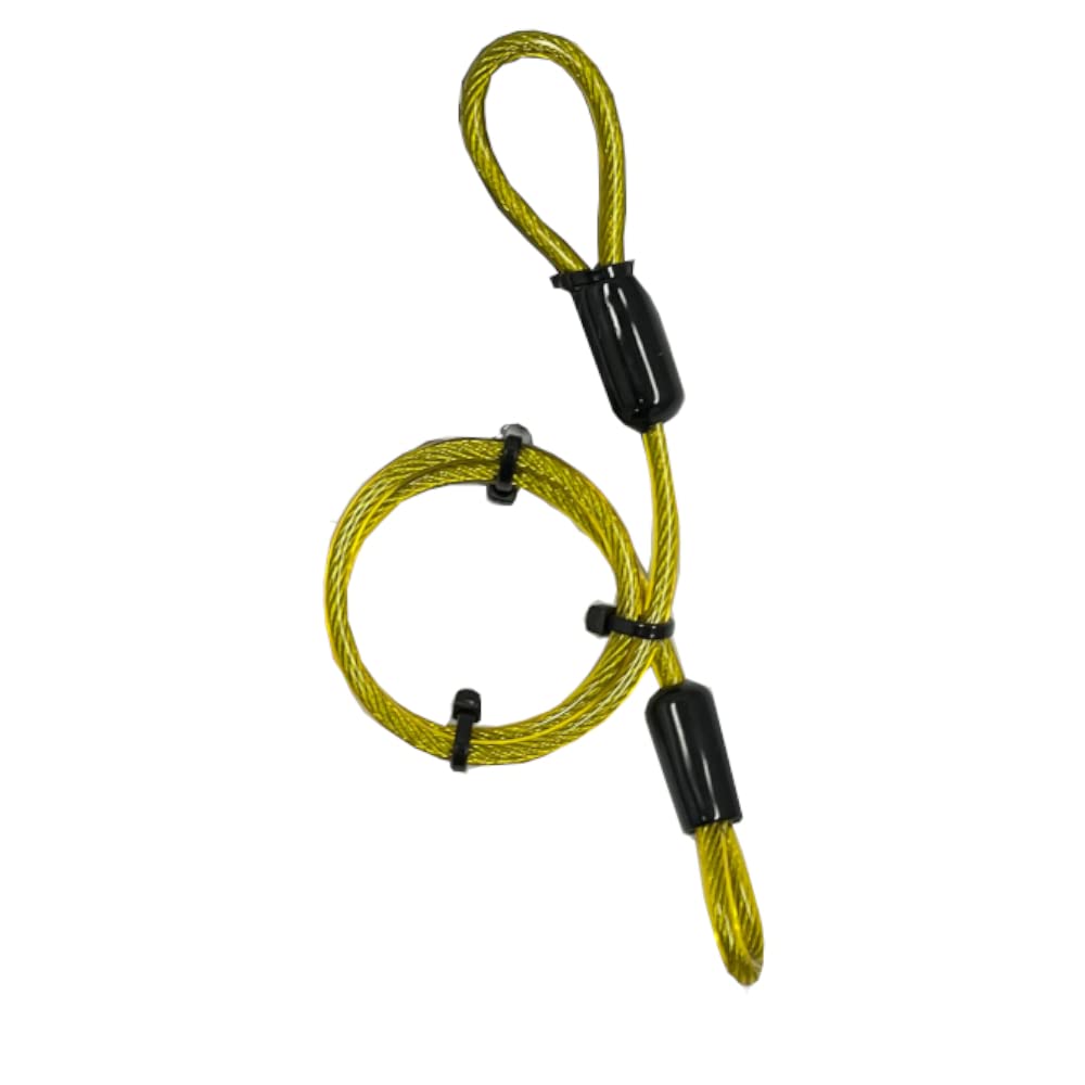 Yamashiro YK-030GD Helmet Cable for Motorcycles, Lightweight, Anti-Theft, Gold, Total Length 16.9 Inches (430 Mm)