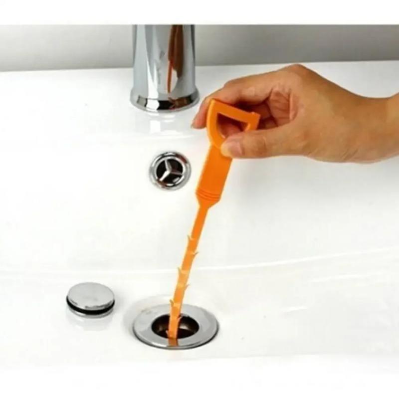 100PCS Kitchen Sink Bath Hair Cleaner Hook Brush Long Hair Plug Hole Hair Collector Catcher Strainer Bathroom Drain Sewer Dredge Device