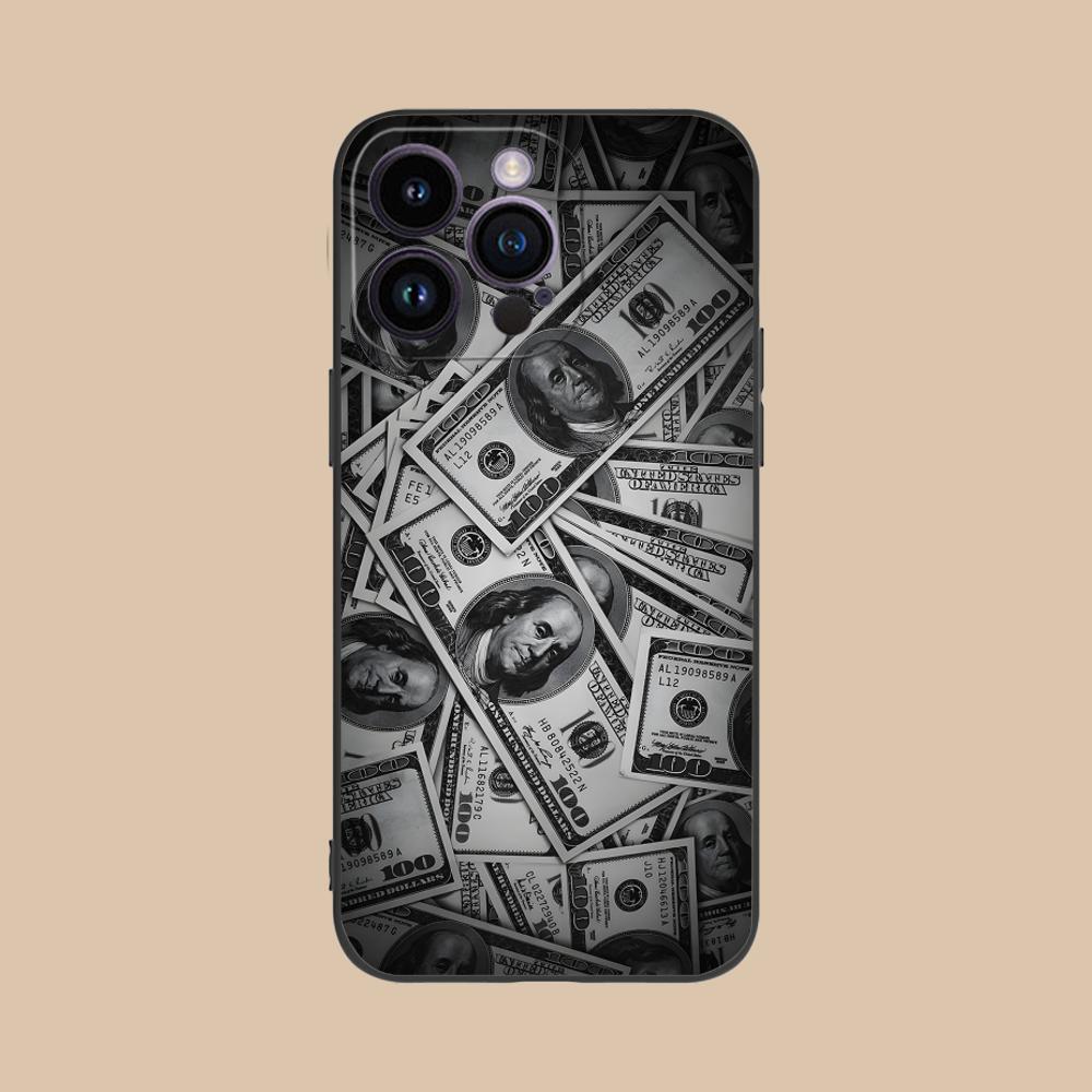 USD Dollar Printed Phone Case for iPhone 17 16 15 14 13 12 11 X XR XS 8 7 Air Pro Max Plus Mini Soft TPU Shockproof Cover