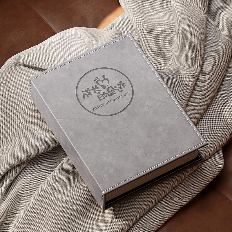 6-Inch Leather Slip-In Photo Album, Holds 5-Inch Photos, Commemorative Baby and Family Album, Large Capacity