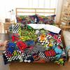 Top Hippie Graffiti Duvet Cover Set King Queen Size for Boys Teen Polyester Comforter Cover Modern Street Art Bedspread Cover