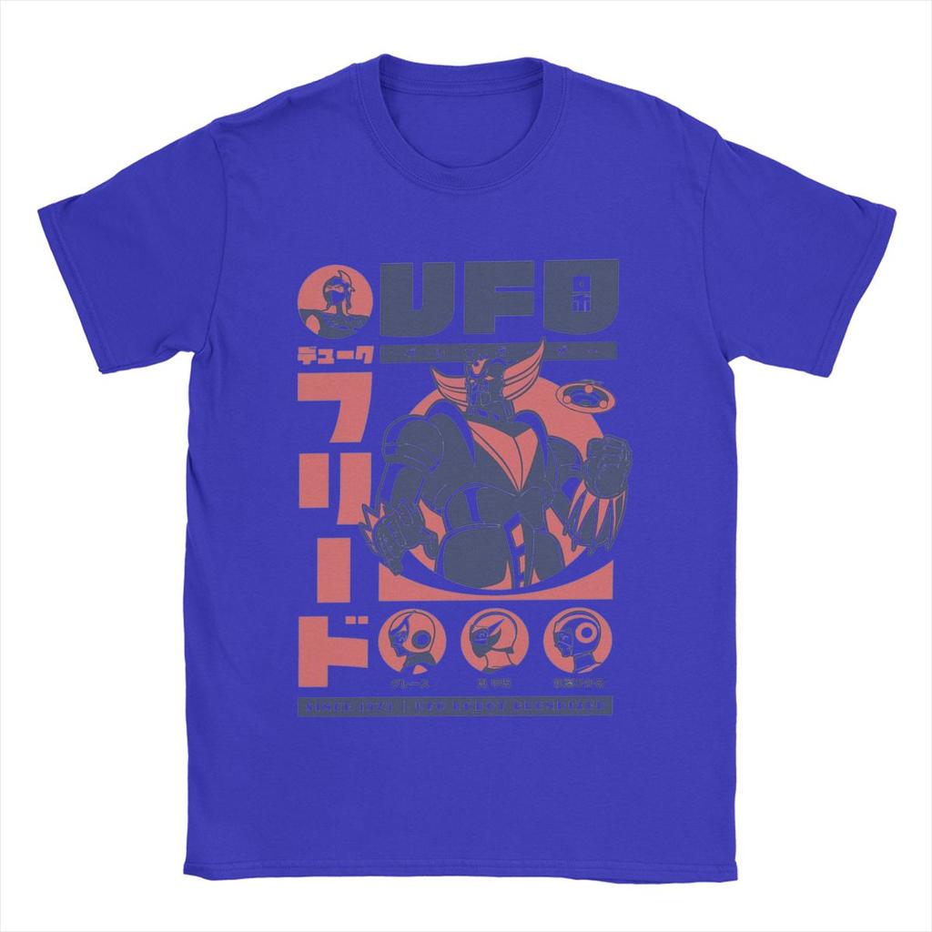 Grendizer Ufo Robot T Shirts Men's Pure Cotton Funny T-Shirts Round Neck Tee Shirt Short Sleeve Clothes Big Size