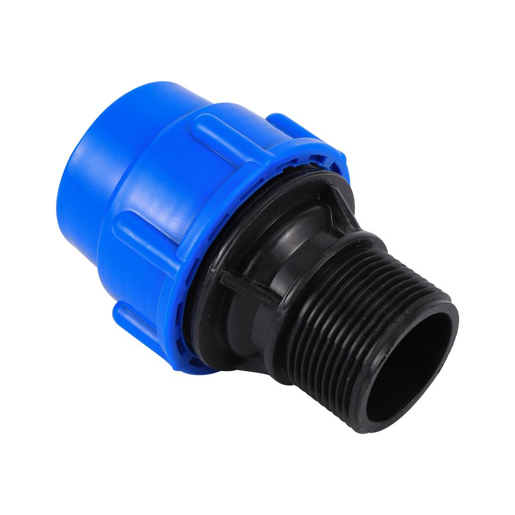 PE Wasserrohr Schnellkupplung 1/2" 3/4" 1"1.2" 1.5" Außengewinde auf ID 20/25/32/40/50mm Nicht Heißschmelzend Reduzierstück Gerade Blau