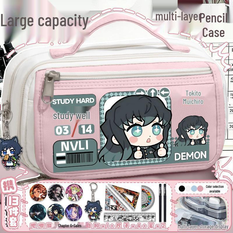 Demon Slayer Mitsuri Kanroji Large Capacity Pencil Case for Students