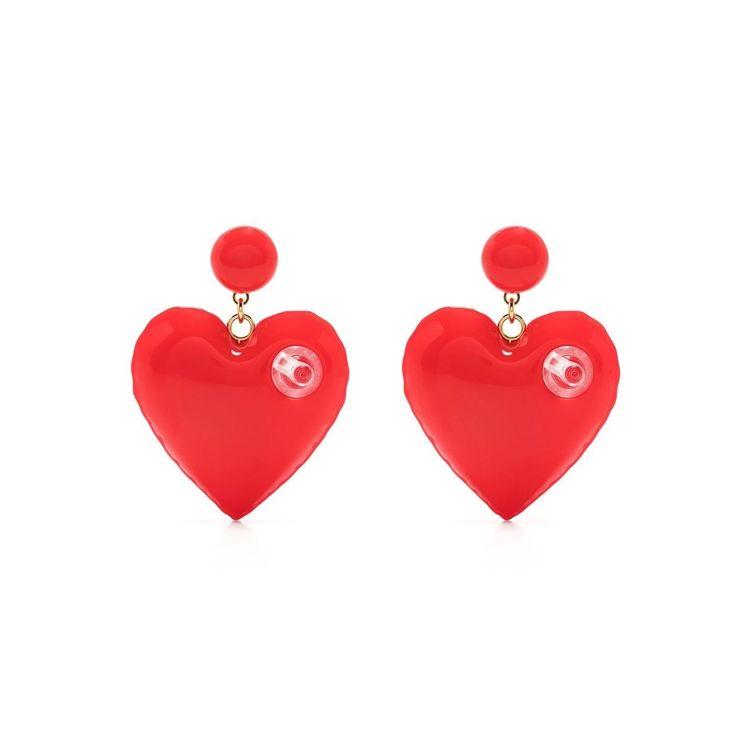 Moschino Heart Pendant Earrings Women earrings Red A91688434 Red,F