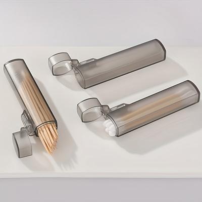 Portable Transparent Mini Storage Box Travel Toothpick Cotton Swab Box Holder Small Object Storage Case Outdoor Travel