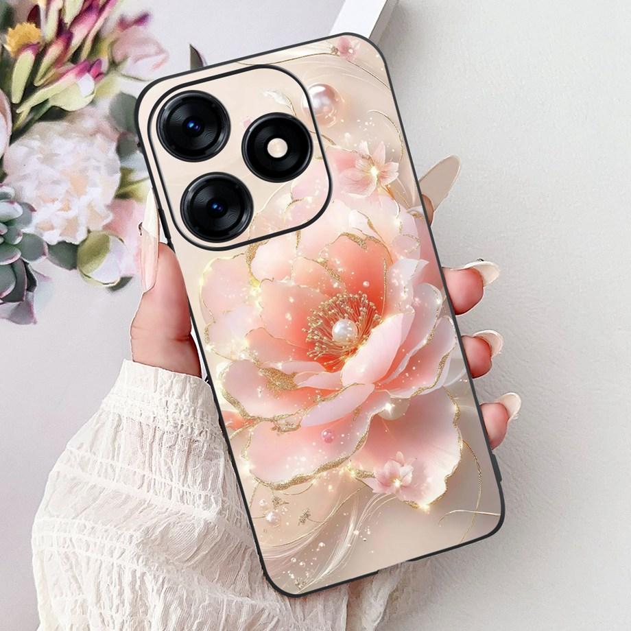 Luxury Matte Silicone Soft Case For Tecno Spark 10c 10 Pro Spark10 4G 5G KI5k KI5q KI7 KI8 Capa Flower Loving Heart Bowknot Etui