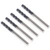 New 5 Pcs 1/8" 4 Flute Ball Nose Carbide End Mill 1-1/2" Overall Length