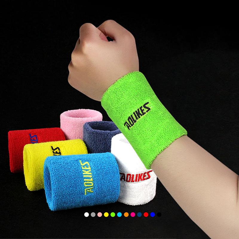 1Pc Cotton Wristband Sport Moisture Wicking Athletic Sweatband Running Gym Yoga Wrist Sweat Band Fitness Wrist Cuff Wrap