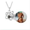 100 Languages 'I Love You' Pet Paw Projection Necklace for Women - Micro-engraved Image On Collarbone Chain