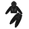 Kids Boys Girls Sequin Dance Outfit Color Jazz Hip Hop Performance Set for Holiday Stage