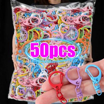 10/50pcs Colorful 20mm Keyring Lobster Clasp Hook Connectors for DIY Keychain Connector Key Ring Jewelry Making Accessories