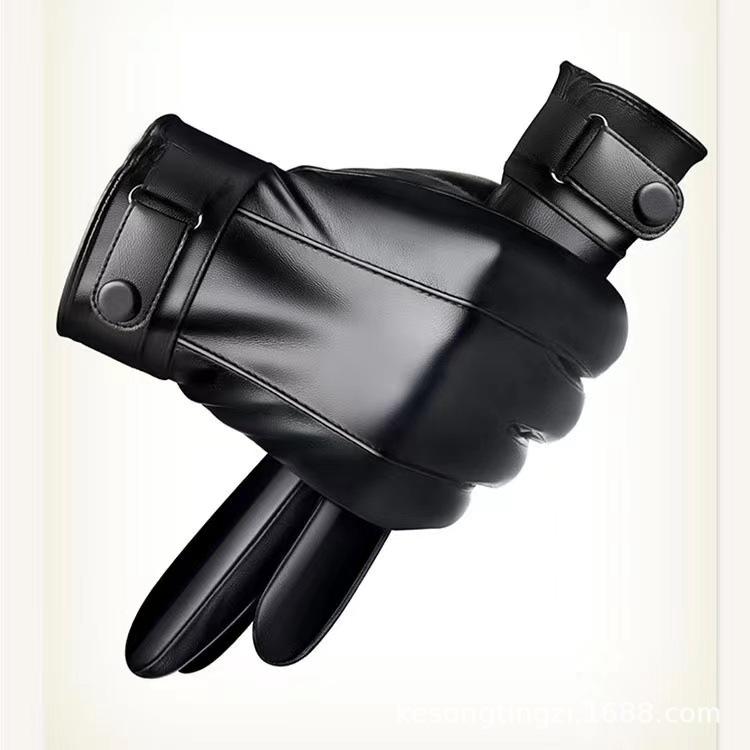 

«Мужские зимние теплые кожаные перчатки – водонепроницаемые, сенсорные, ветрозащитные, утолщенные, для езды на велосипеде и мотоцикле» One Size
