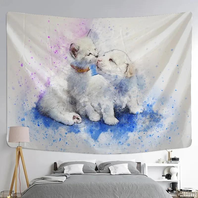 Животное Акварельная живопись Декоративный гобелен Офис Гостиная Украшение Дома Настенный — фото 8