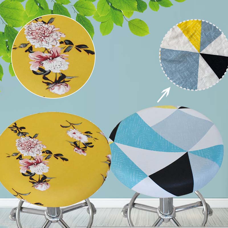 Buy 1PC Removable Floral Printing Round Chair Cover Spandex Elastic