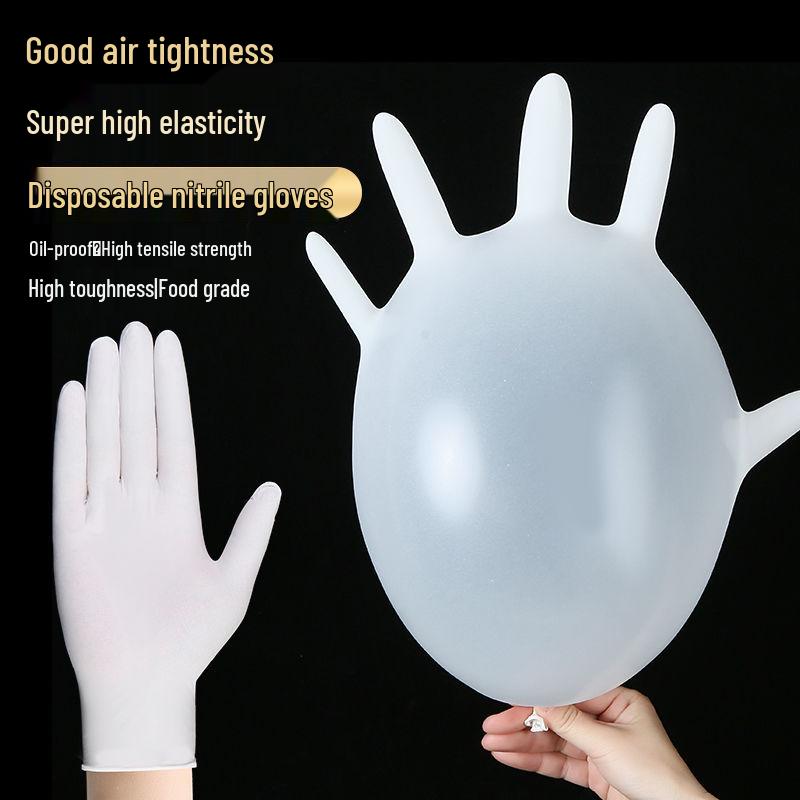 Thickened Waterproof Latex Rubber Disposable Gloves for Kitchen, Baking, Beauty, and Household Use with Elastic Band