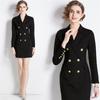 Fransız Küçük Hepburn Tarzı Bayan Sonbahar Elbisesi Vintage Roma Pamuk Mini Paket Kalça Kruvaze Bodycon Batı Vestidos