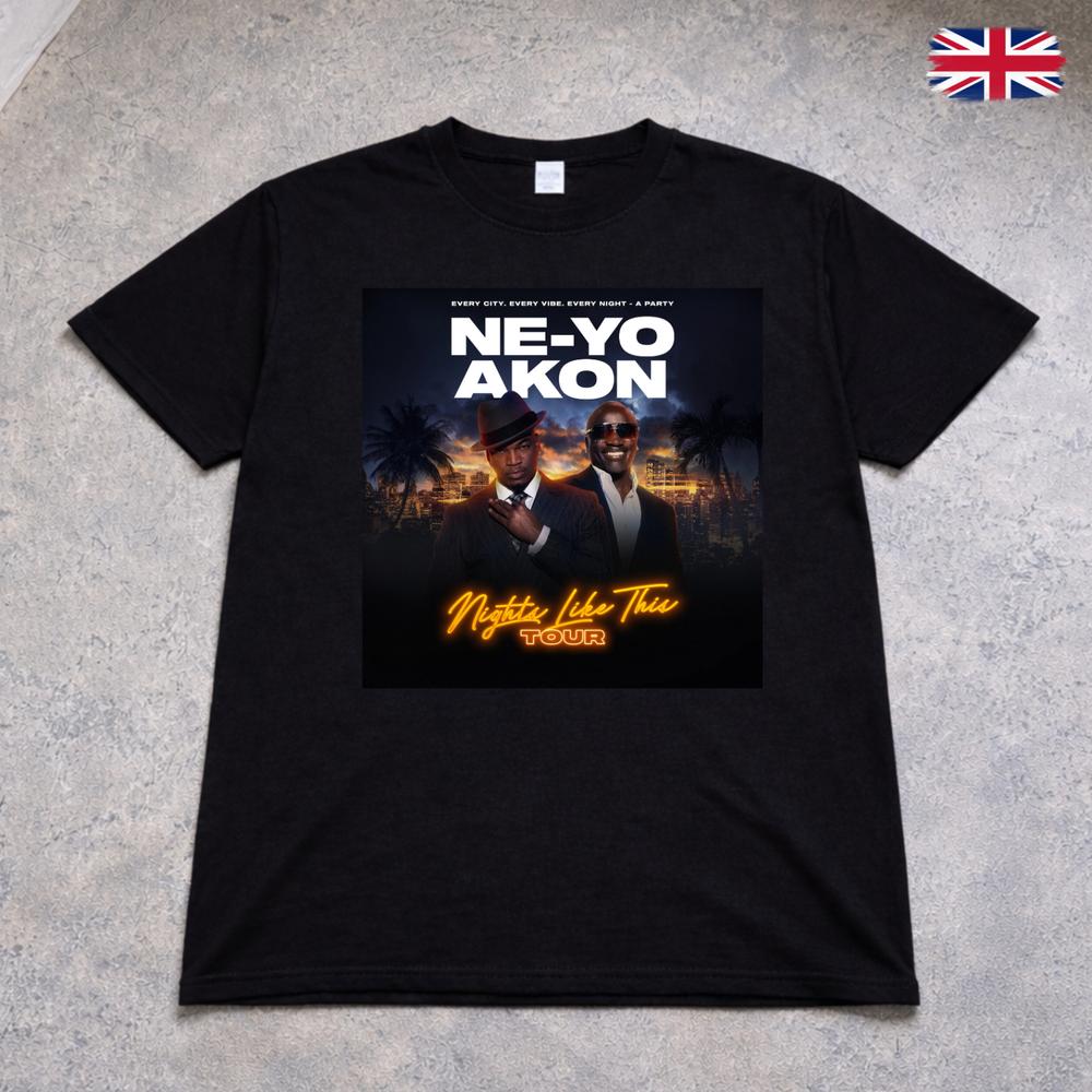 NeYo Akon Nights Like This Tour Shirt RB Concert Tour Tee Music Fan TShirt 3XL