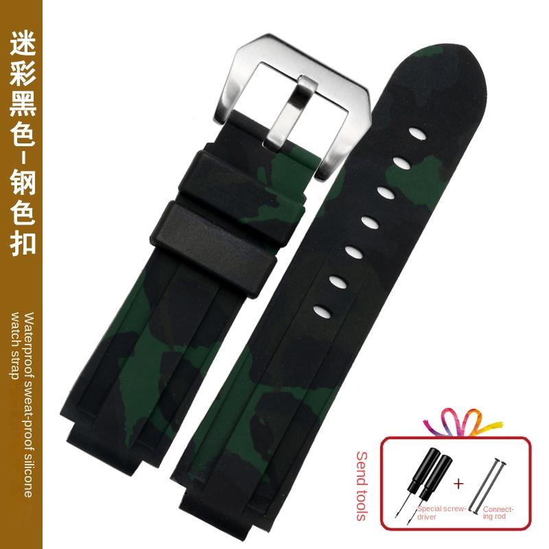 For Timex E-tide Compass Wrist Band T2N739 T2N720 T2N721 Convex Mouth 16mm Strap Waterproof Silicone Men's Watchband Bracelet