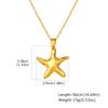 Minimalist Starfish Pendant Necklace for Women,Gold Color Stainless Steel Waterproof Necklaces,Fashion Jewelry Gift