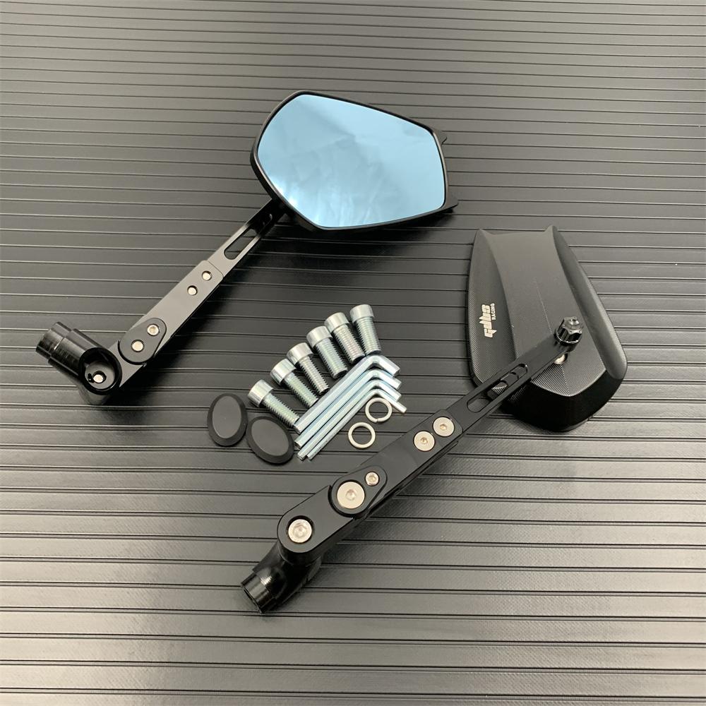 Para Honda Suzuki Yamaha Kawasaki Motocicleta Espelhos Retrovisores Laterais Espelho Retrovisor Traseiro Ajustável Universal Espelho Lateral