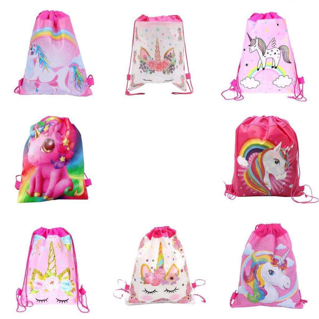 Adorable Unicorn Drawstring Bag For Girls With Cute Cartoon Design For Travel And School