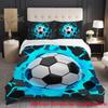 2/3pcs 3D Football Print Duvet Cover Set (1 Duvet Cover And 1/2 Pillowcases, Without Core), Soft Comfortable Sports Theme Bedding for All Se