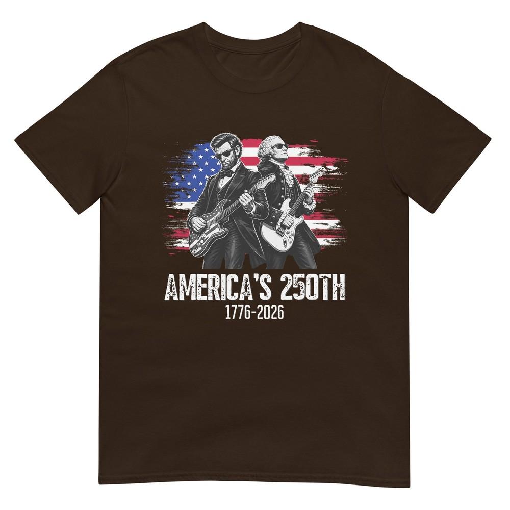 George Washington Lincoln Playing Guitar 4th July 250th TShirt