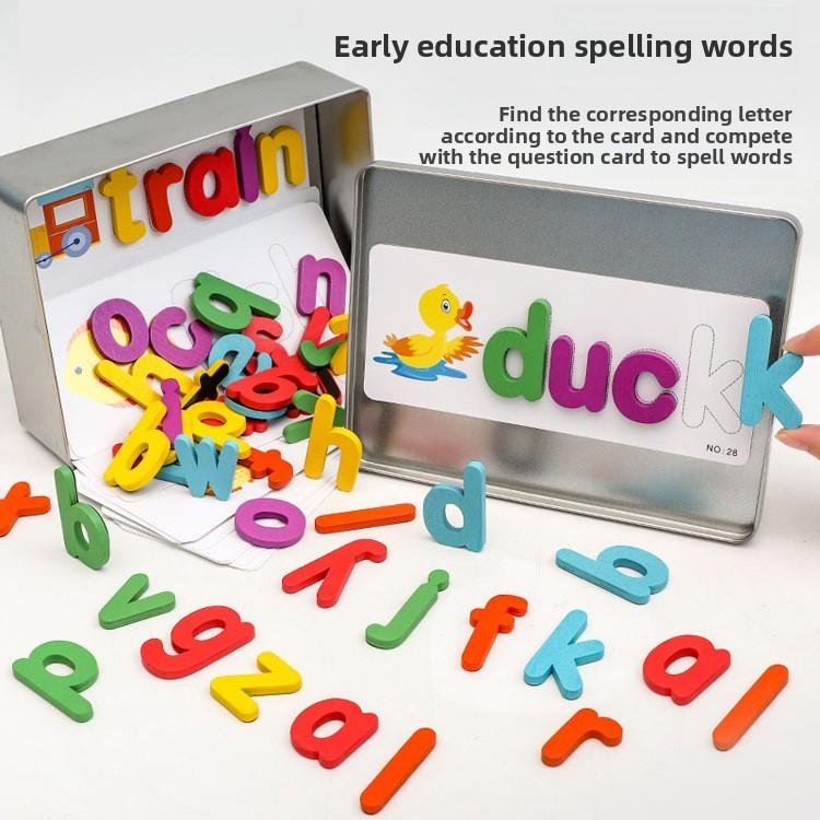 Magnetic Word Alphabet Puzzle For Kids Learning Wooden Educational Gift Toy