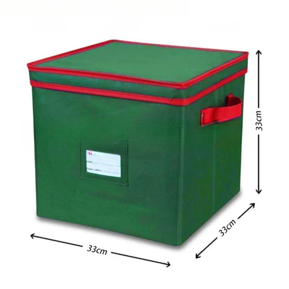 Christmas Ornament Storage Box Made With Durable-Oxford Polyester Material Holds Up To 64 Holiday Ornaments Decoration Balls