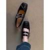 2025 New Thick-soled One-word Ballet Shoes for Women, Comfortable Soft-soled Retro Pig Nose Mary Jane Single Shoes for Women