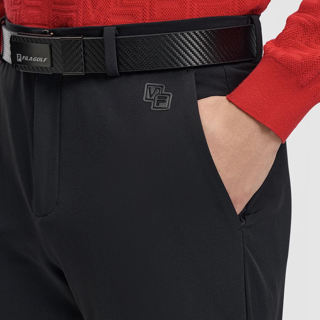 Fila Golf Series Fashion Simple Classic Retro Golf Daily Versatile Comfortable Woven Loose Casual Pants Men Bottoms Deep-Black A11M615815FBK