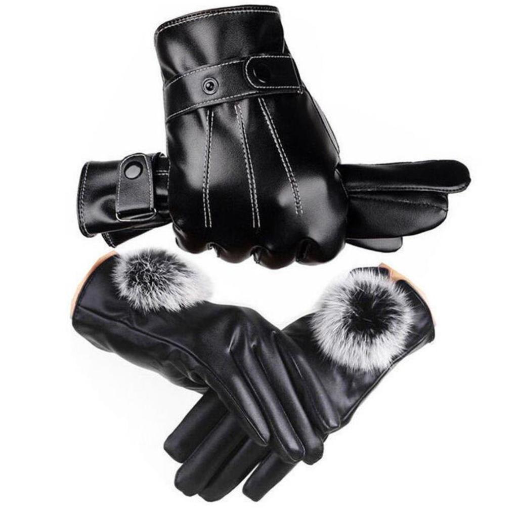 Men's and Women's Touch Screen Leather Gloves Are Warm, Waterproof, Windproof, and Thickened with Fleece for Outdoor Motorcycle Riding In Winter