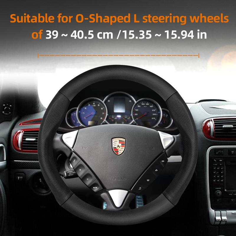 Suitable for Porsche Perforated Leather Matte Carbon Fiber Texture Steering Wheel Cover Cayenne Macan 911 Panamera 718 Taycan