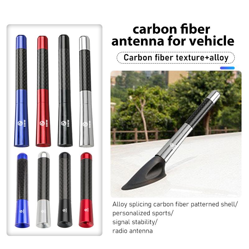 AAAPS1 Carbon Fiber Car Short Antena Radio FM Metal Receive Accessories For BMW M Sport M2 M3 M4 M5 M6 E46 E90 E60 F10 F20 E87 X3 X6