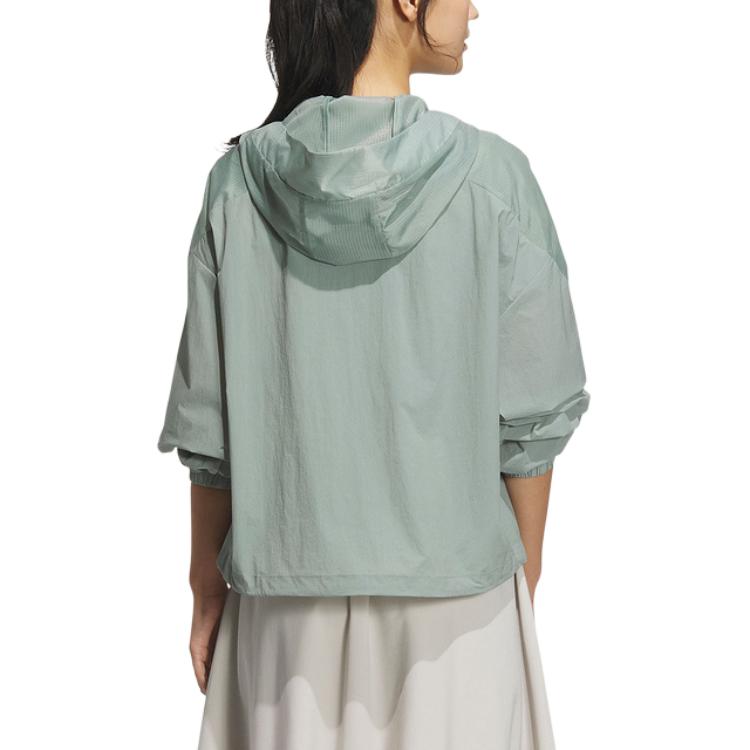 adidas MODERN TECH WOVEN Jacket Women's Dusty Green/Metallic Silver JZ1657