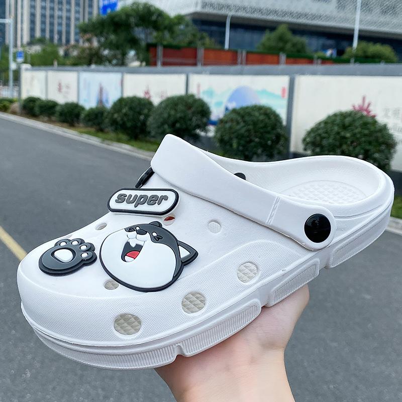 New cartoon hole shoes female nurse doctor surgery shoes two wear cool slippers non-slip bag head beach shoes
