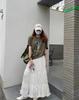 Spring 2026 Women's High-Waisted Ruffled Mesh A-Line Maxi Skirt - Gentle & Slimming