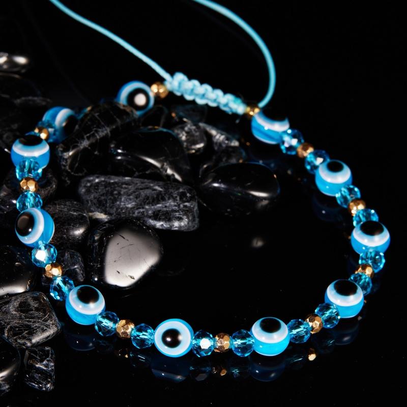 Blaue Augen Perlen Verstellbare Armbänder Türkische Glücksbringer Armbänder für Damen Herren zum Schutz und