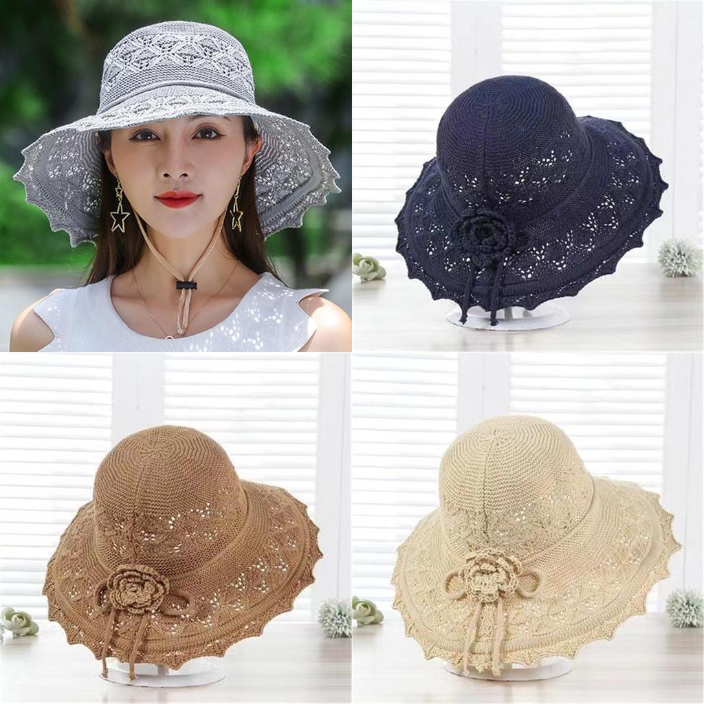 Summer Sun Hat For Women With Wide Brim And Adjustable Ribbon For Beach And Outdoor Activities