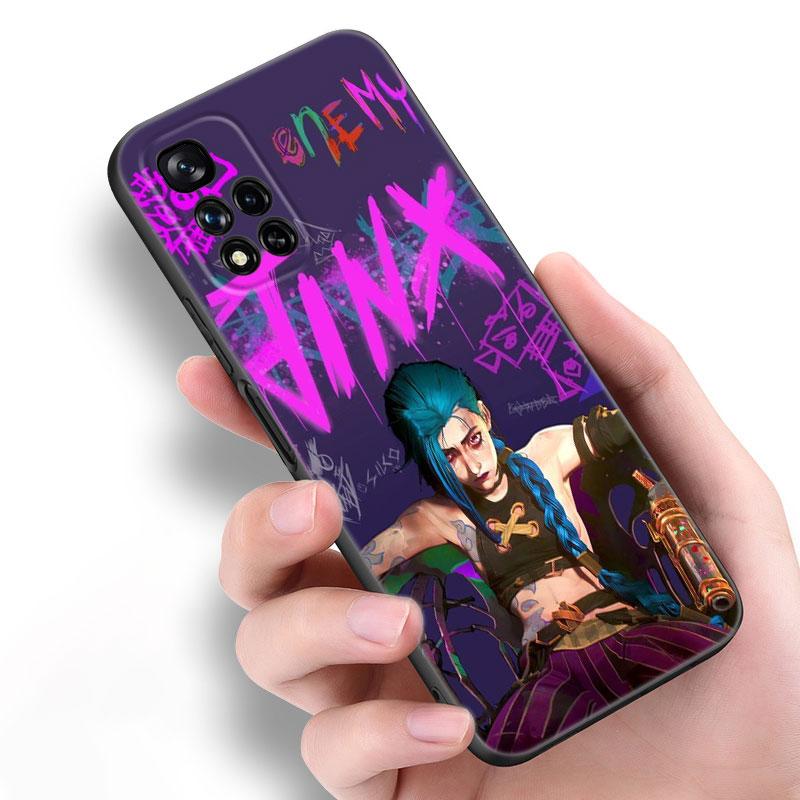 

Arcane Jinx Аніме Чорний Силіконовий Чохол для Телефону Для Xiaomi POCO X3 X4 NFC F5 M3 M4 M6 X5 X6 Pro F3 F4 GT 5G C55 C65 M5 POCO X5 5G