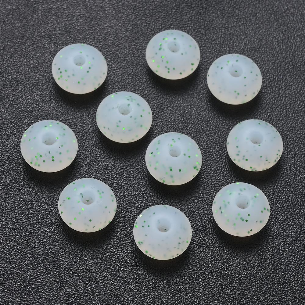 12mm 50Pcs Silicone Luminous Spacer Beads BPA Free Chewable Teething Beads Pacifier Teether DIY Necklace Accessories