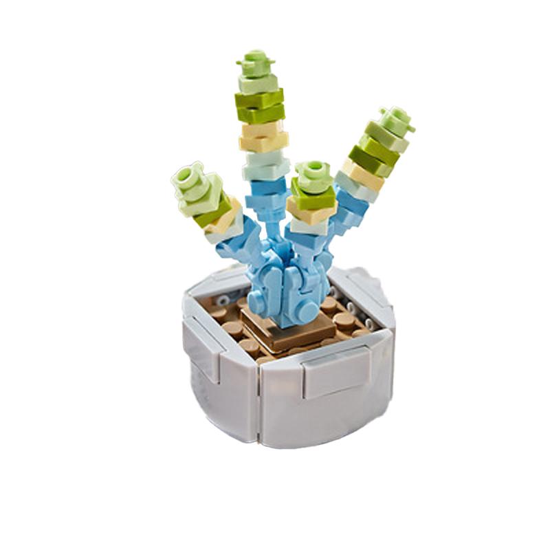 Mini Blume Gebäude Block Haushalt Tischplatte Sukkulenten Topf Dekorationen DIY Kleine Partikel Puzzle Montage kinder Spielzeug Ch