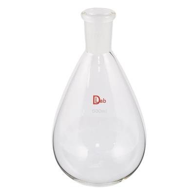 AS ONE Common Ground Flat Bottom Eggplant Flask (Borosilicate Glass-1), 500mL, 24/40mm, 3-9676-13