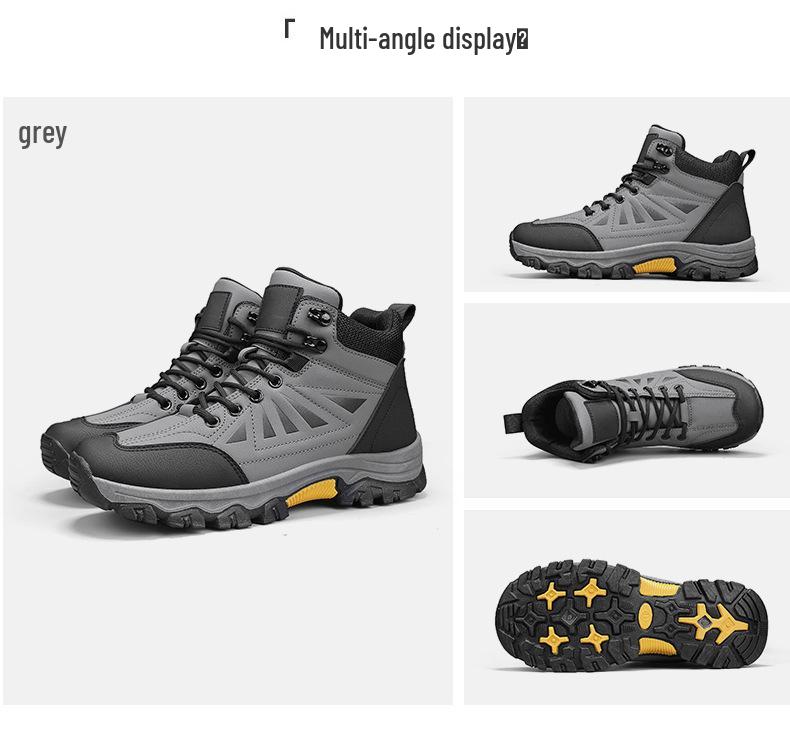 Men's Waterproof Fleece-Lined Winter Boots: Warm, Non-Slip, Outdoor Sports Shoes