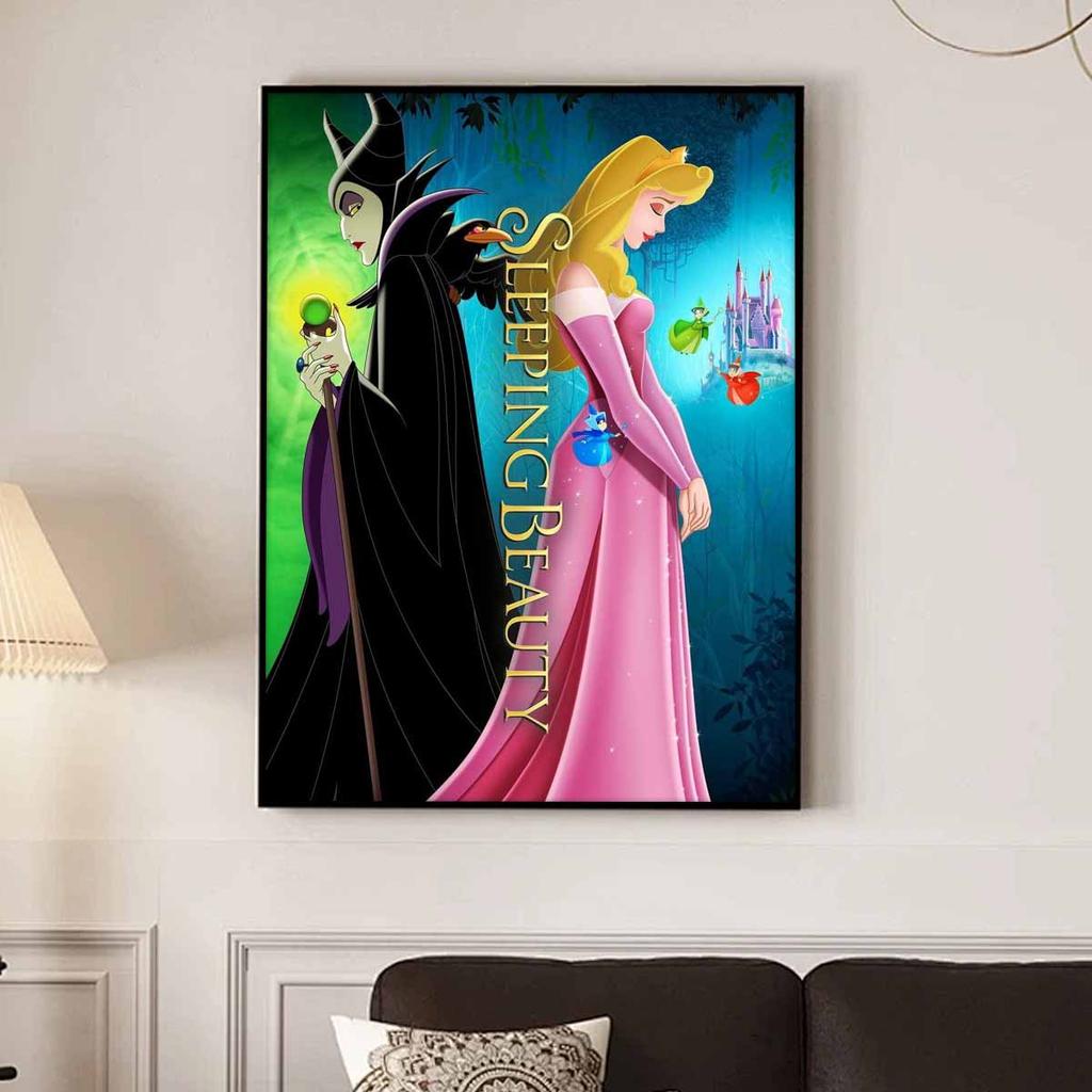 5D Diy Diamond Painting Sleeping Beauty and The Wicked Witch Full Drill Rhinestones Mosaic Embroidery Handmade Products Home Decor Gift